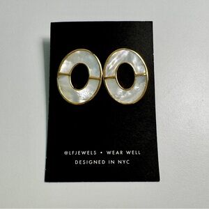 Brand new Lizzie Fortunato Symmetry earrings in white mother of pearl